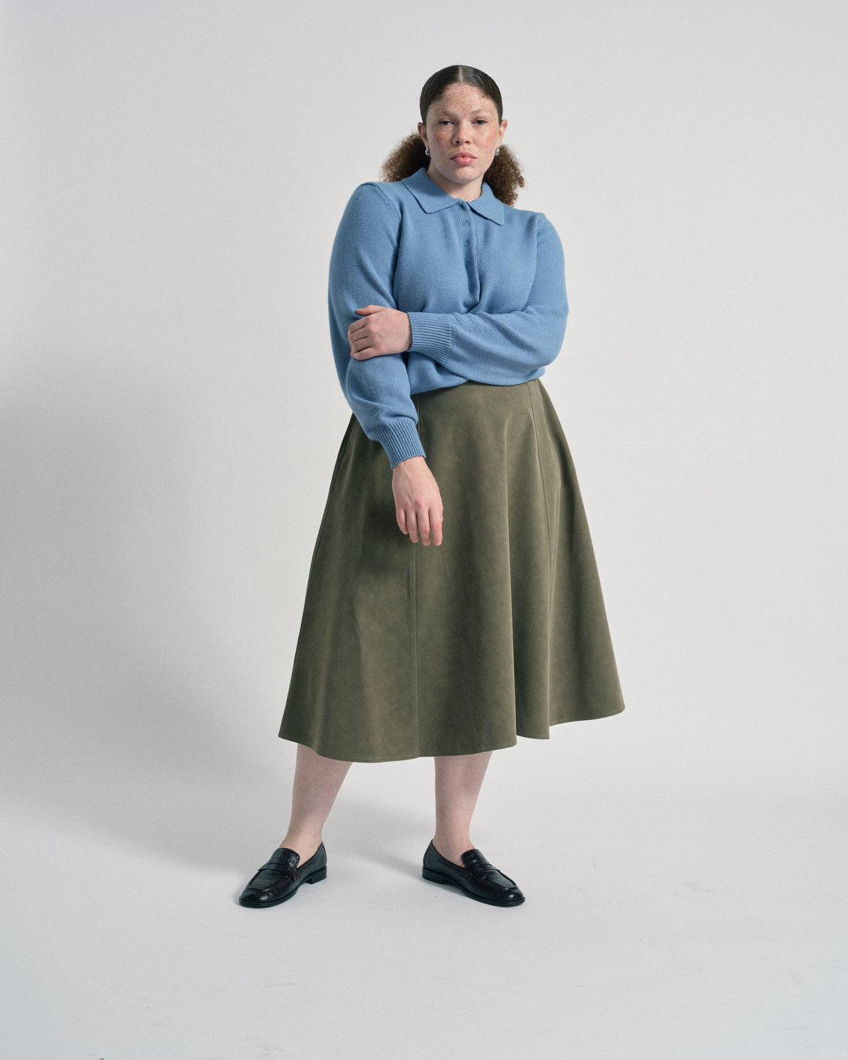 US x Abisola Faux Suede Skirt - Capulet Olive | Plus Size & Straight Size Women's Fashion | Universal Standard