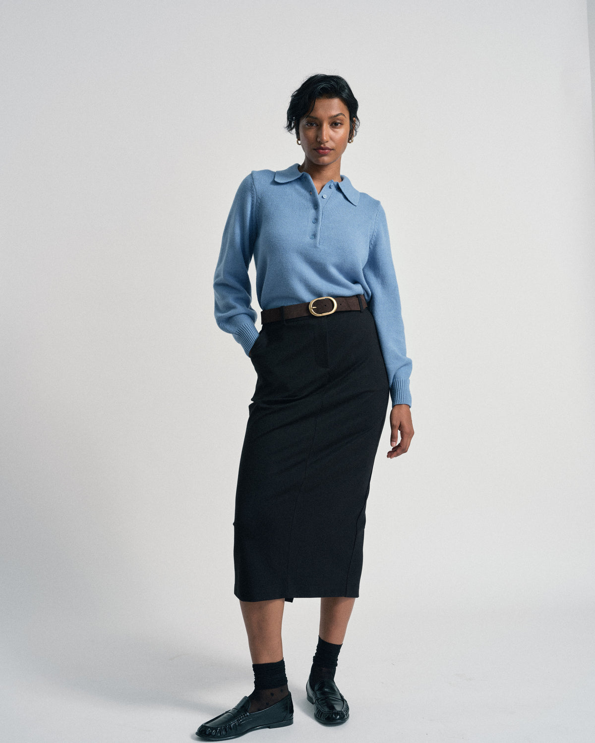 US x Abisola Ponte Pencil Skirt - Black | Plus Size & Straight Size Women's Fashion | Universal Standard