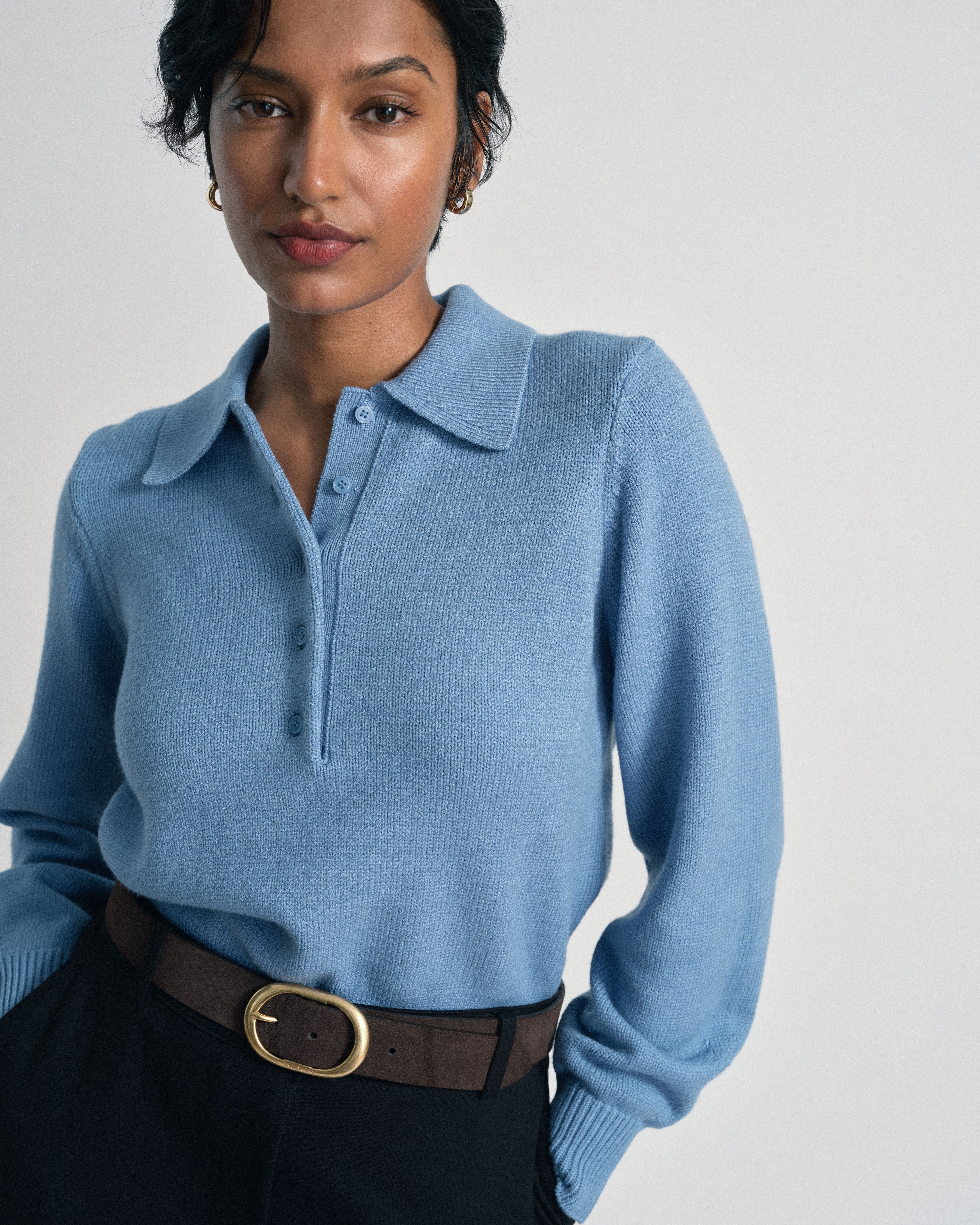 US x Abisola Polo Sweater - Abisola Blue