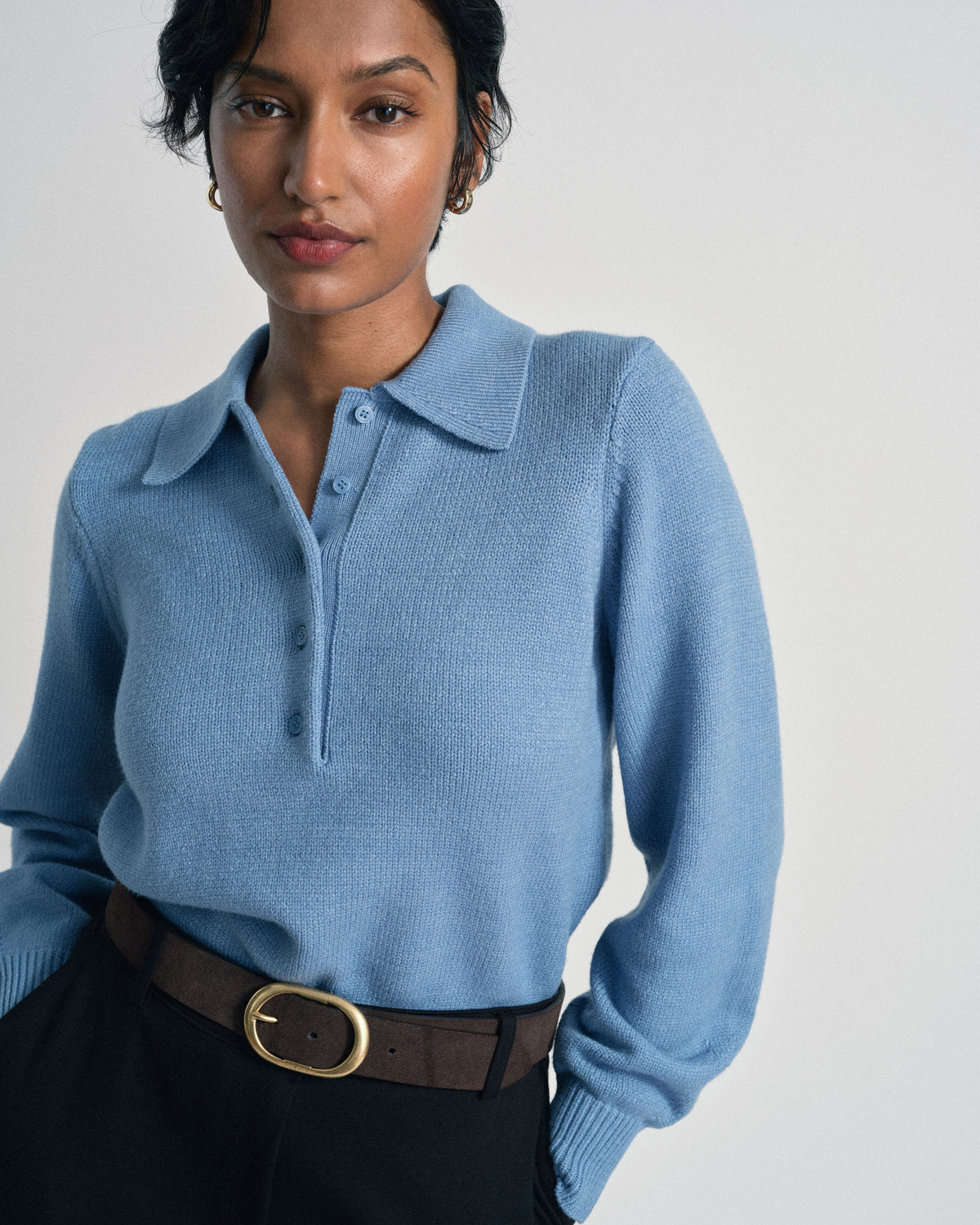 US x Abisola Polo Sweater - Abisola Blue