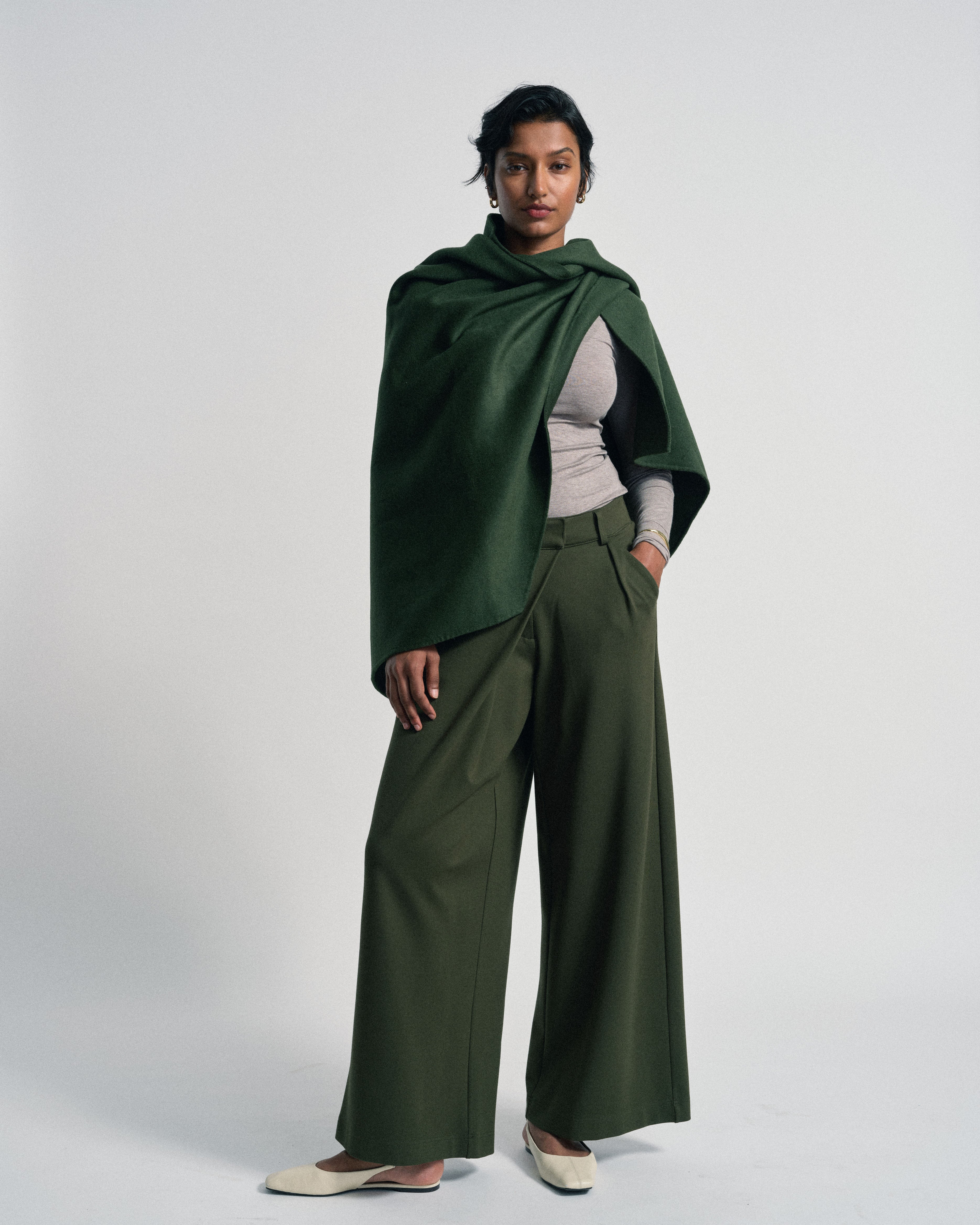 US x Abisola Ponte Wrap Pants - Kombu Green | Plus Size & Straight Size Women's Fashion | Universal Standard