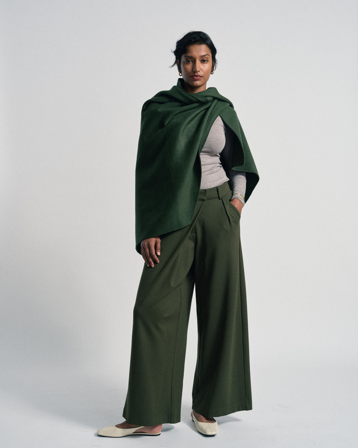 US x Abisola Ponte Wrap Pants - Kombu Green | Plus Size & Straight Size Women's Fashion | Universal Standard