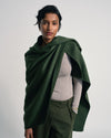 US x Abisola Wool Blend Cape - Kombu Green