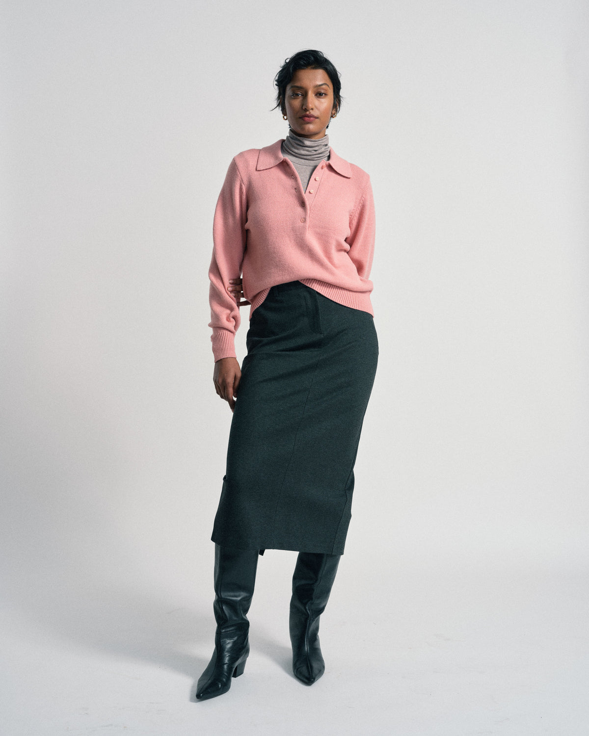 US x Abisola Ponte Pencil Skirt - Obsidian Gray | Plus Size & Straight Size Women's Fashion | Universal Standard