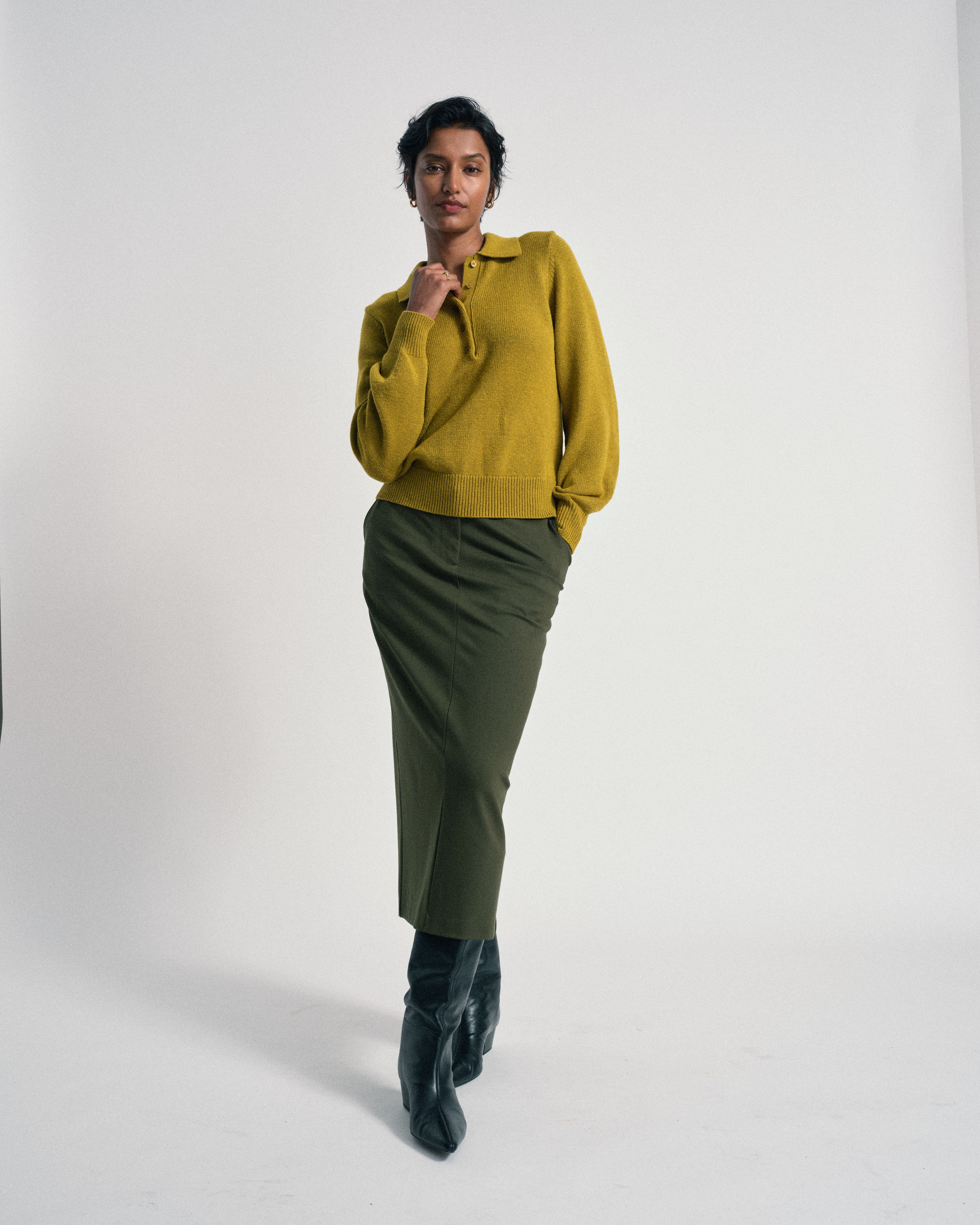 US x Abisola Ponte Pencil Skirt - Kombu Green | Plus Size & Straight Size Women's Fashion | Universal Standard
