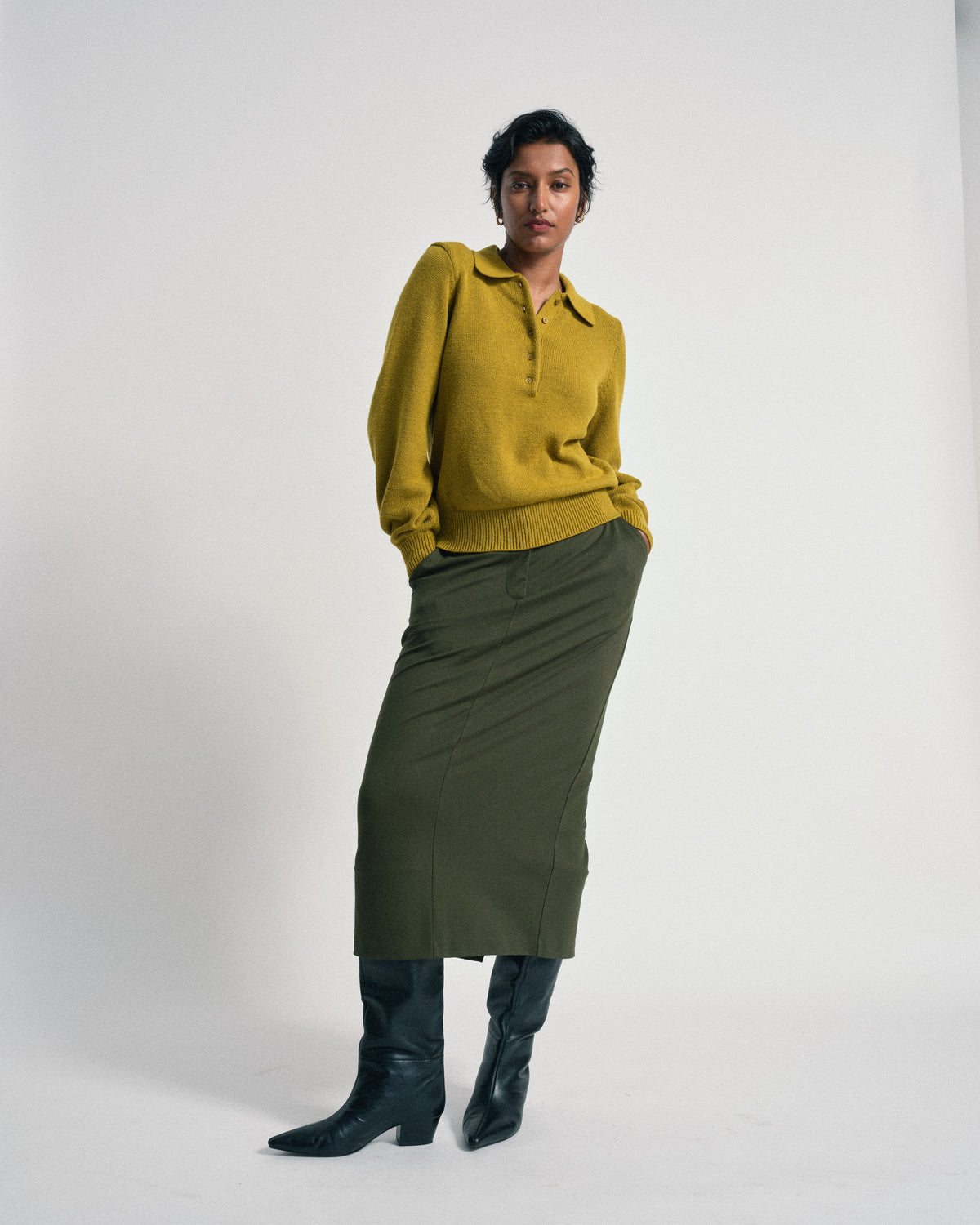 US x Abisola Ponte Pencil Skirt - Kombu Green | Plus Size & Straight Size Women's Fashion | Universal Standard
