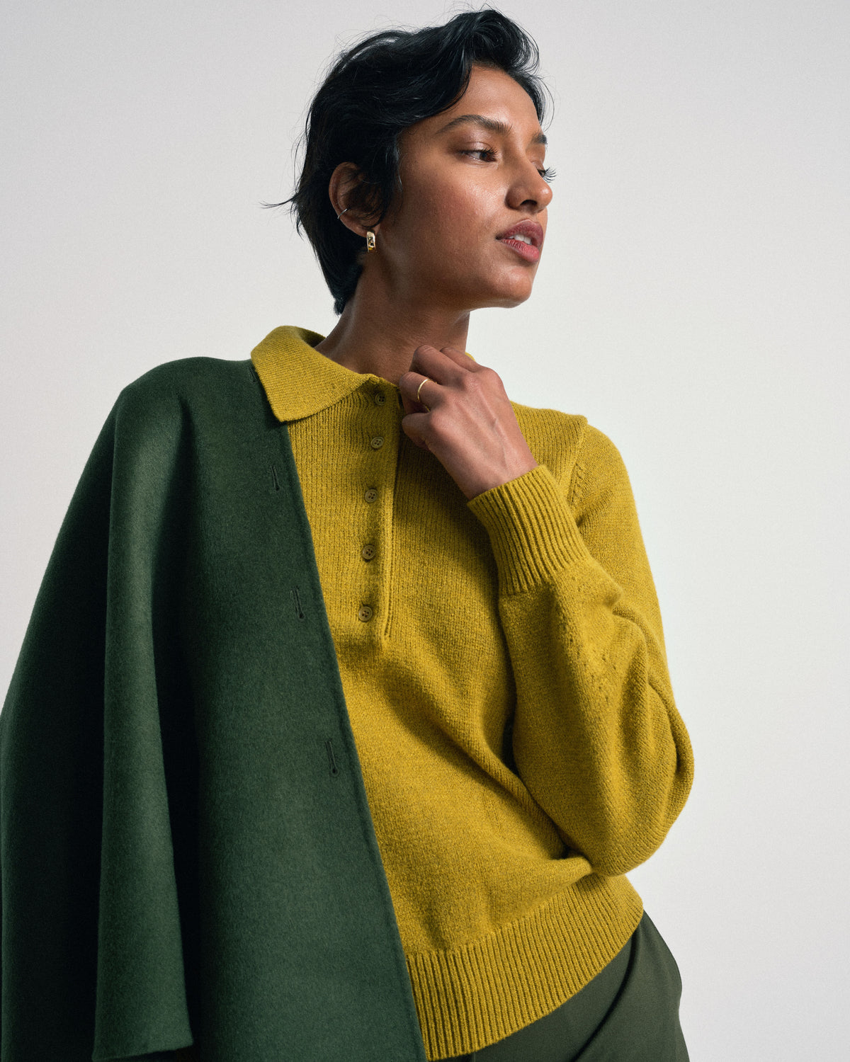 US x Abisola Polo Sweater - Martini Olive
