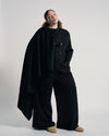 US x Abisola Wool Blend Cape - Black