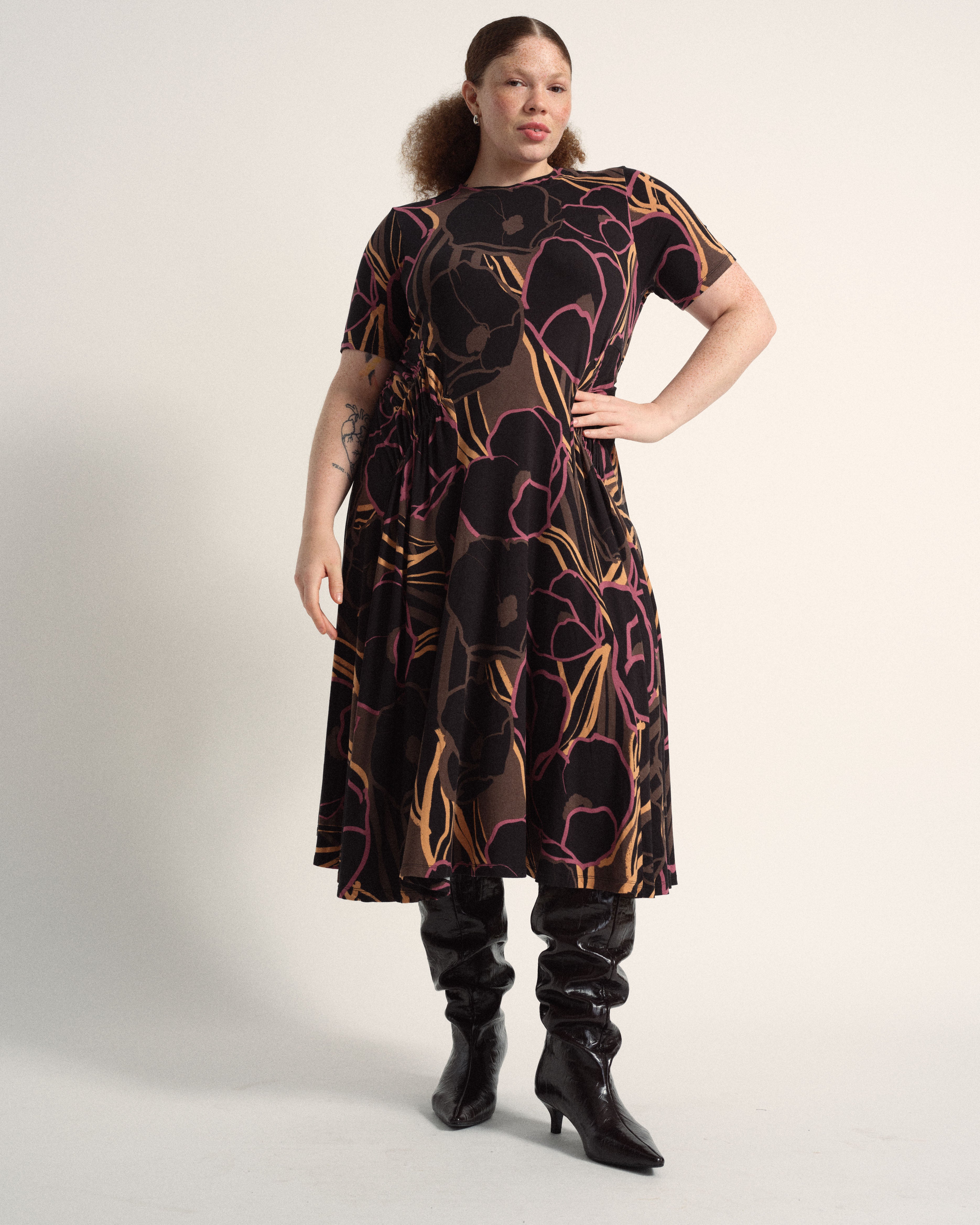 Devi Liquid Jersey Dress - Poppy Field Print – Universal Standard