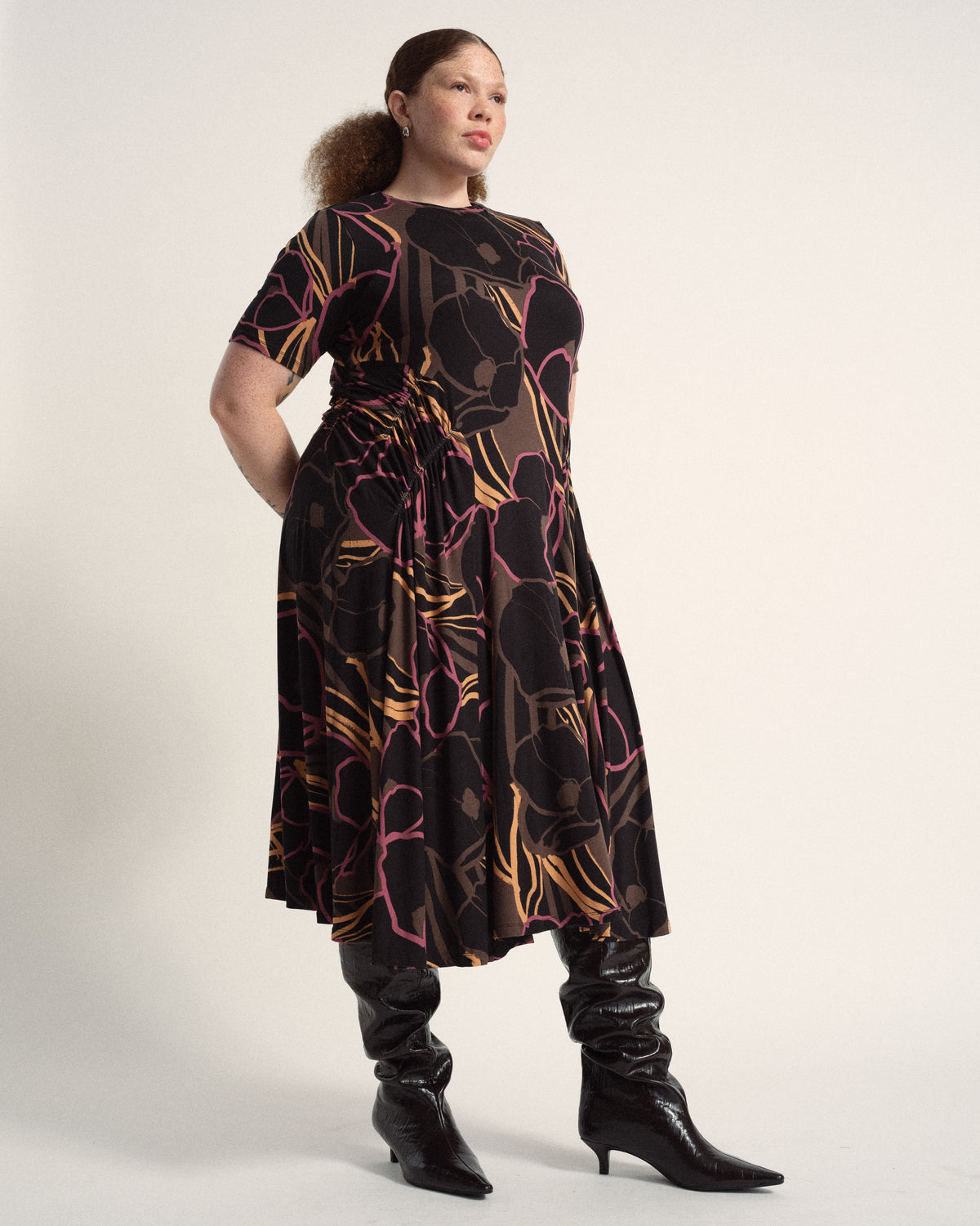 Devi Liquid Jersey Dress - Poppy Field Print | Plus Size & Straight Size Women's Fashion | Universal Standard