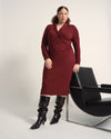 Shawl Collar Liquid Jersey Dress - Deep Red | Plus Size & Straight Size Women's Fashion | Universal Standard