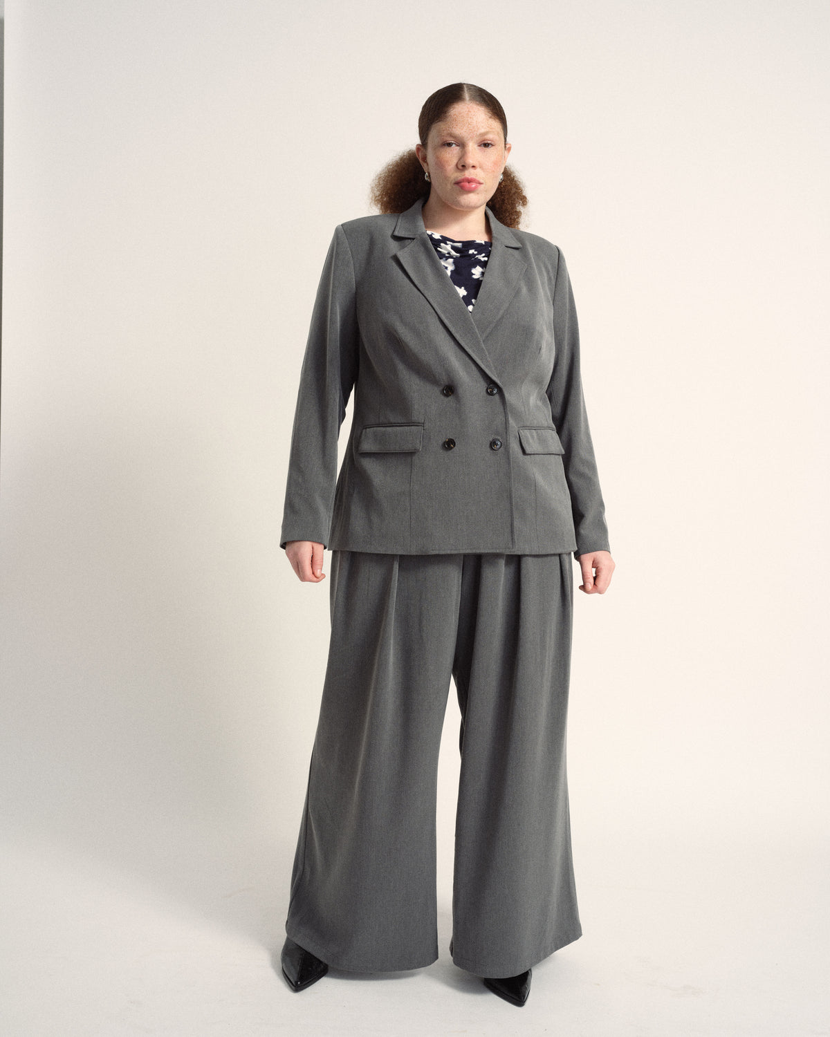 All Day Warren Double Breasted Blazer - Dark Gray Heather