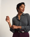 Elbe Liquid Jersey Shirt Classic Fit - Dark Gray Heather | Plus Size & Straight Size Women's Fashion | Universal Standard