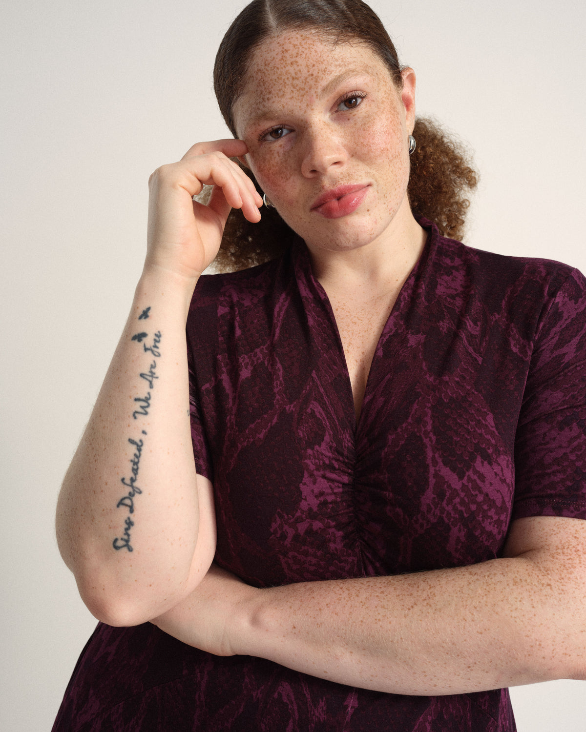Zadie Liquid Jersey Gathered Dress - Gamay Serpent Print | Plus Size & Straight Size Women's Fashion | Universal Standard