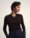 Tau Wrap Neck Liquid Jersey Top - Black | Plus Size & Straight Size Women's Fashion | Universal Standard
