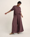 Pina Long Sleeve Lounge Tee - Cassis