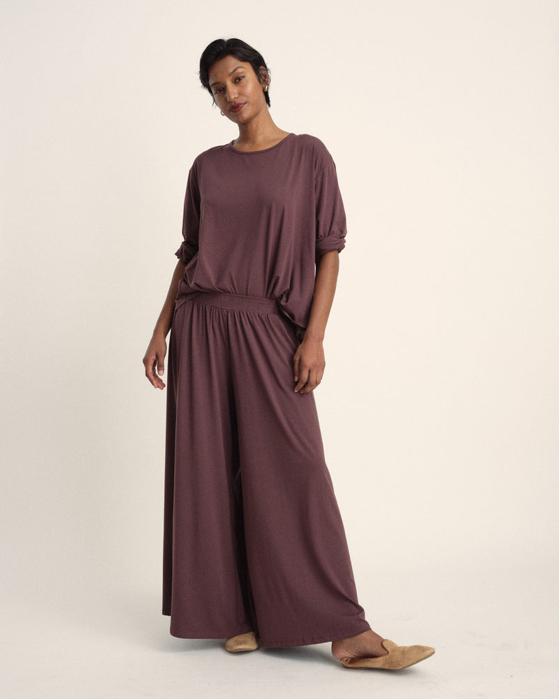 Pina Long Sleeve Lounge Tee - Cassis | Plus Size & Straight Size Women's Fashion | Universal Standard