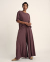 Isadora Wide Leg Lounge Pants - Cassis