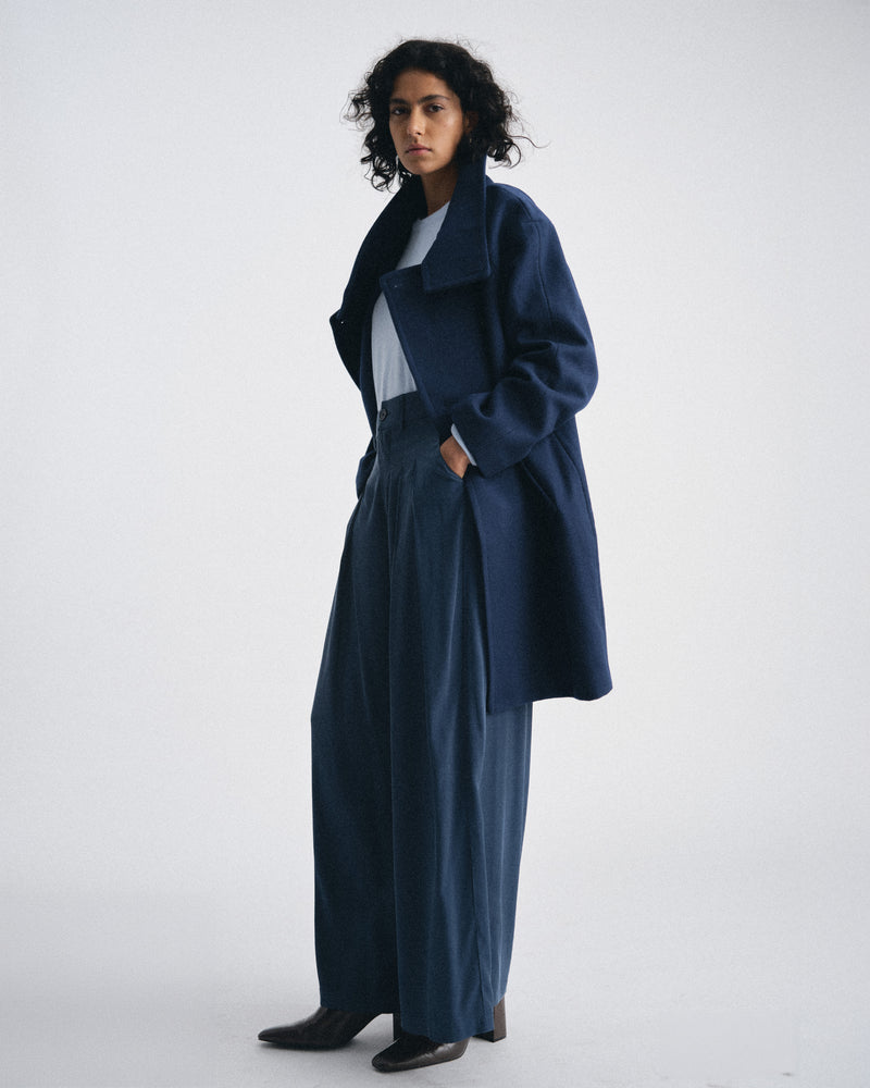 Marlo Cocoon Coat - Pageant Blue