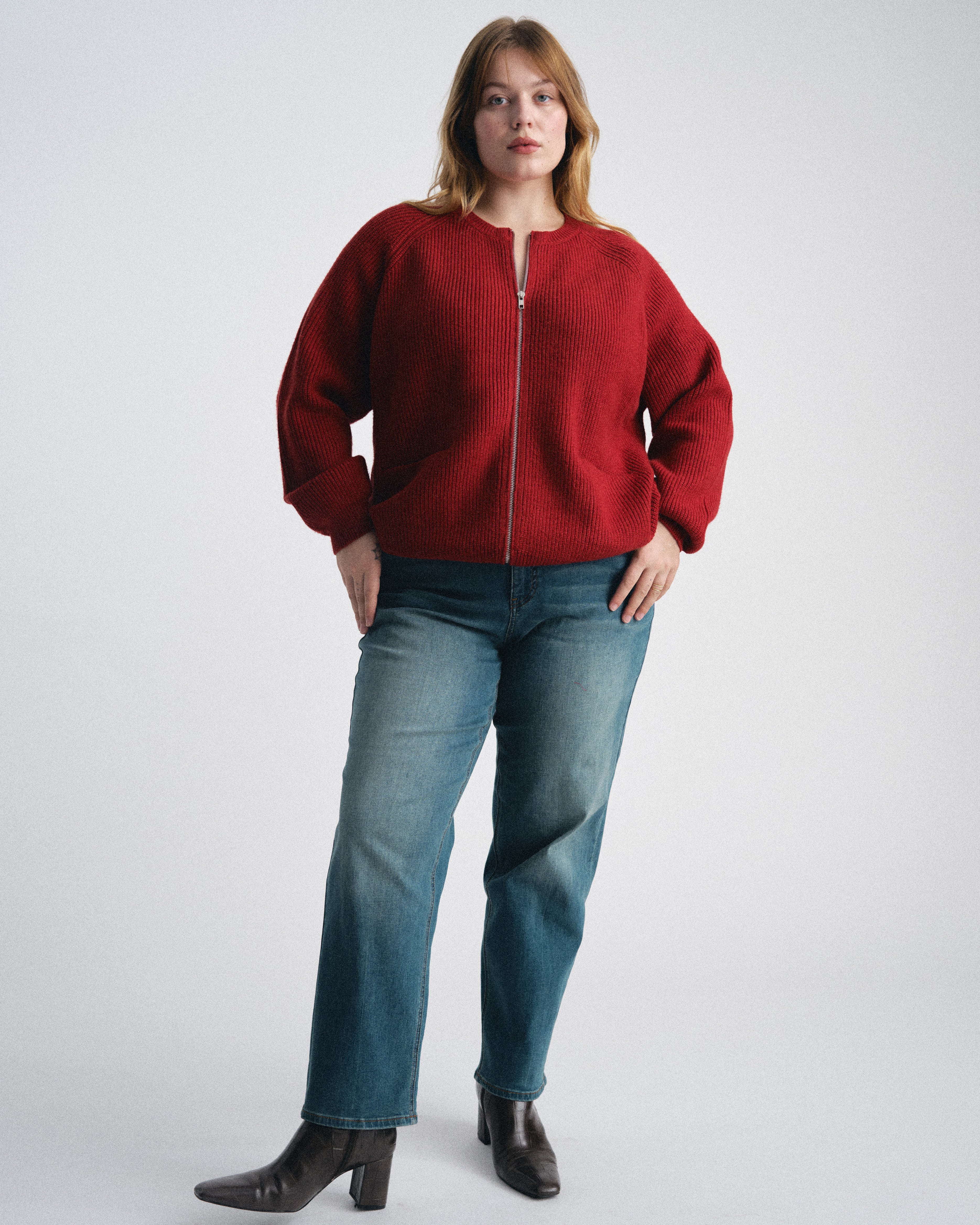 Better-Than-Wool Zip Cardigan - Autumnal Red – Universal Standard