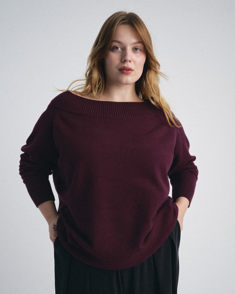 Noomi Cold Shoulder Sweater - Gamay