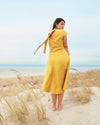 Louvre Bow Back Linen Dress - Golden Hour