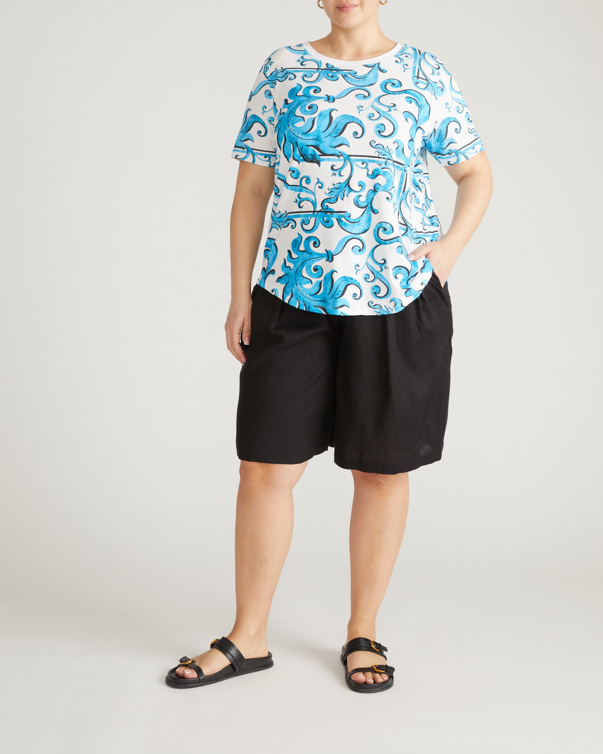 Tee Rex - Blue Majolica Print | Plus Size & Straight Size Women's Fashion | Universal Standard