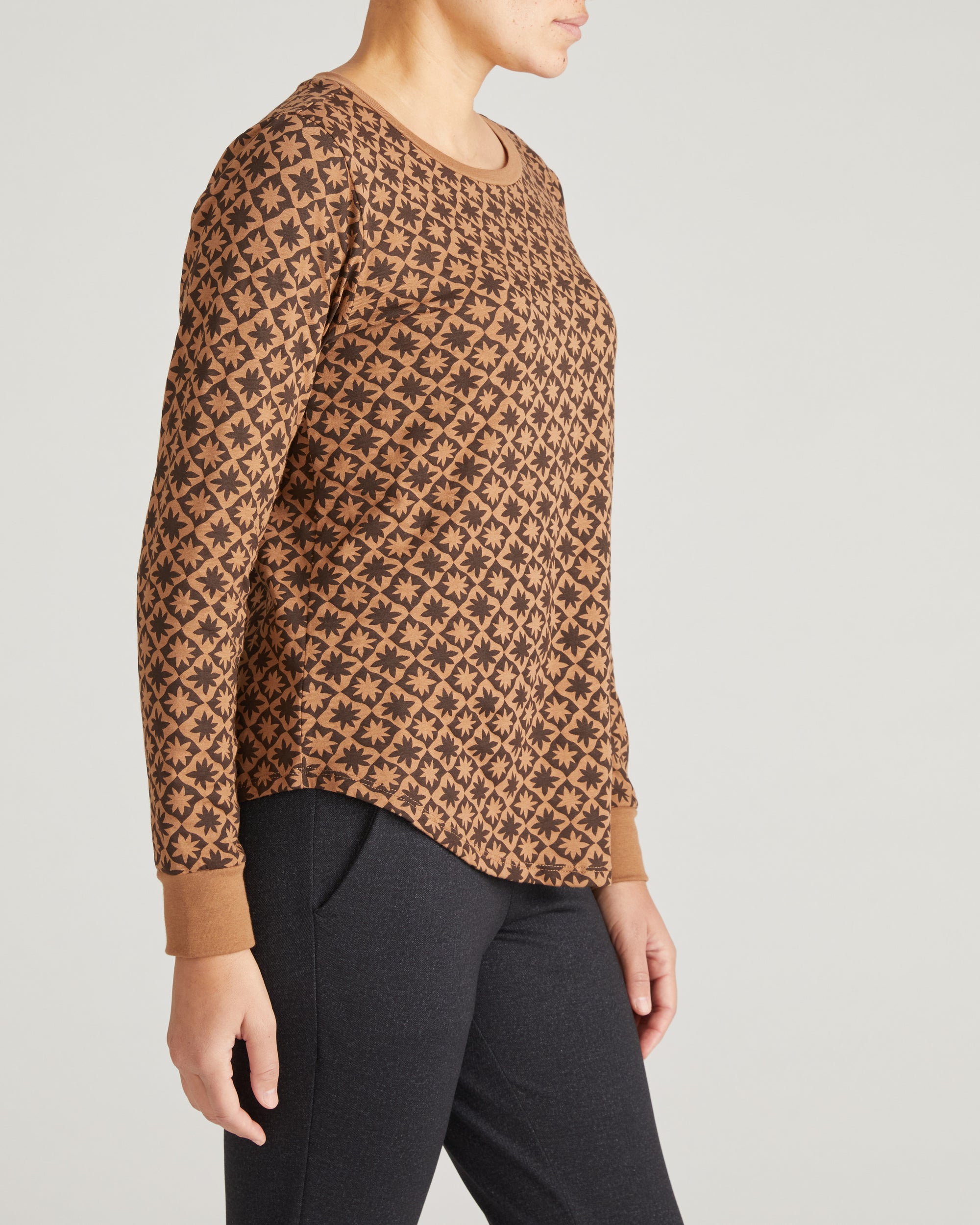 Long Sleeve Tee Rex - Brown Hacienda Print
