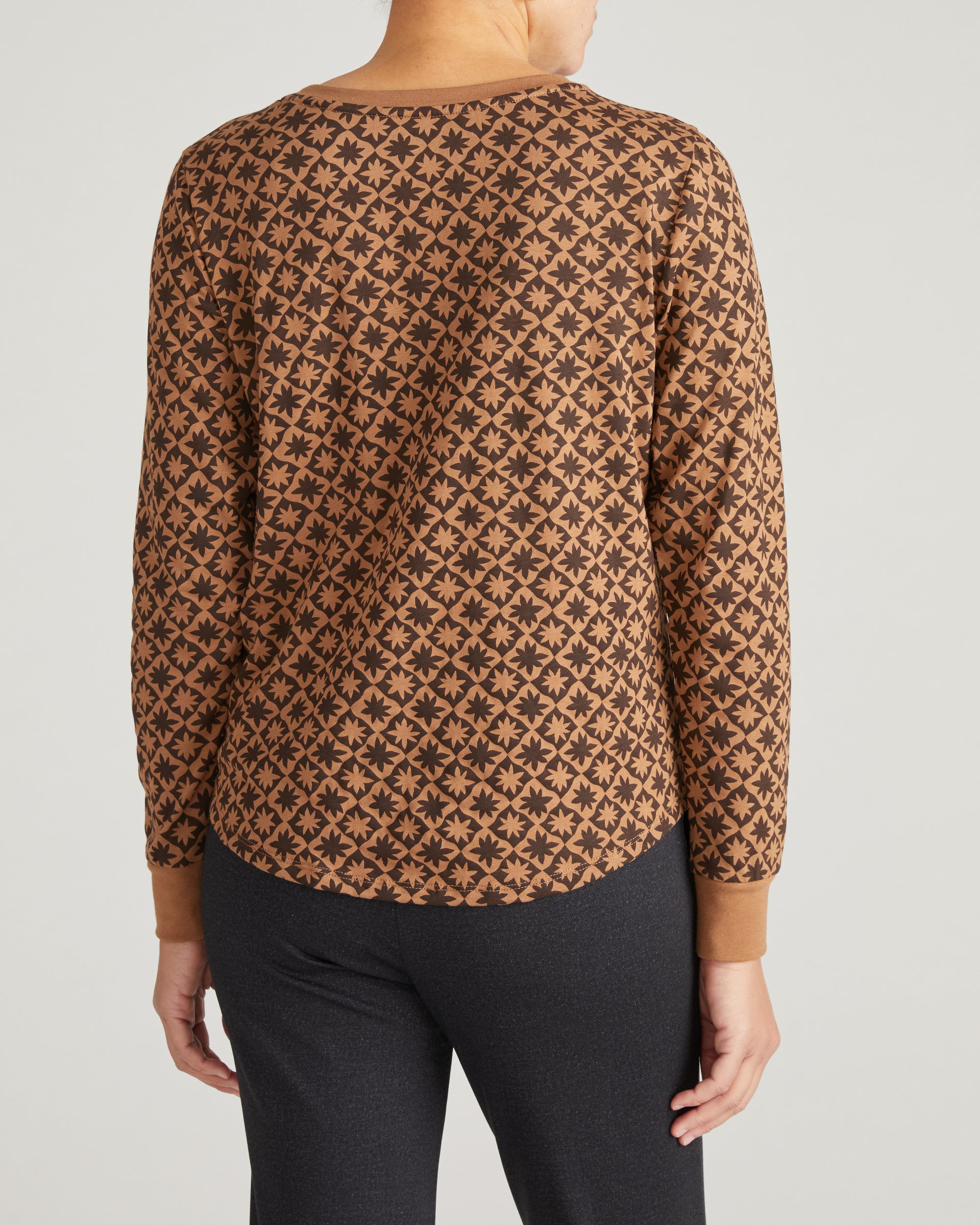 Long Sleeve Tee Rex - Brown Hacienda Print