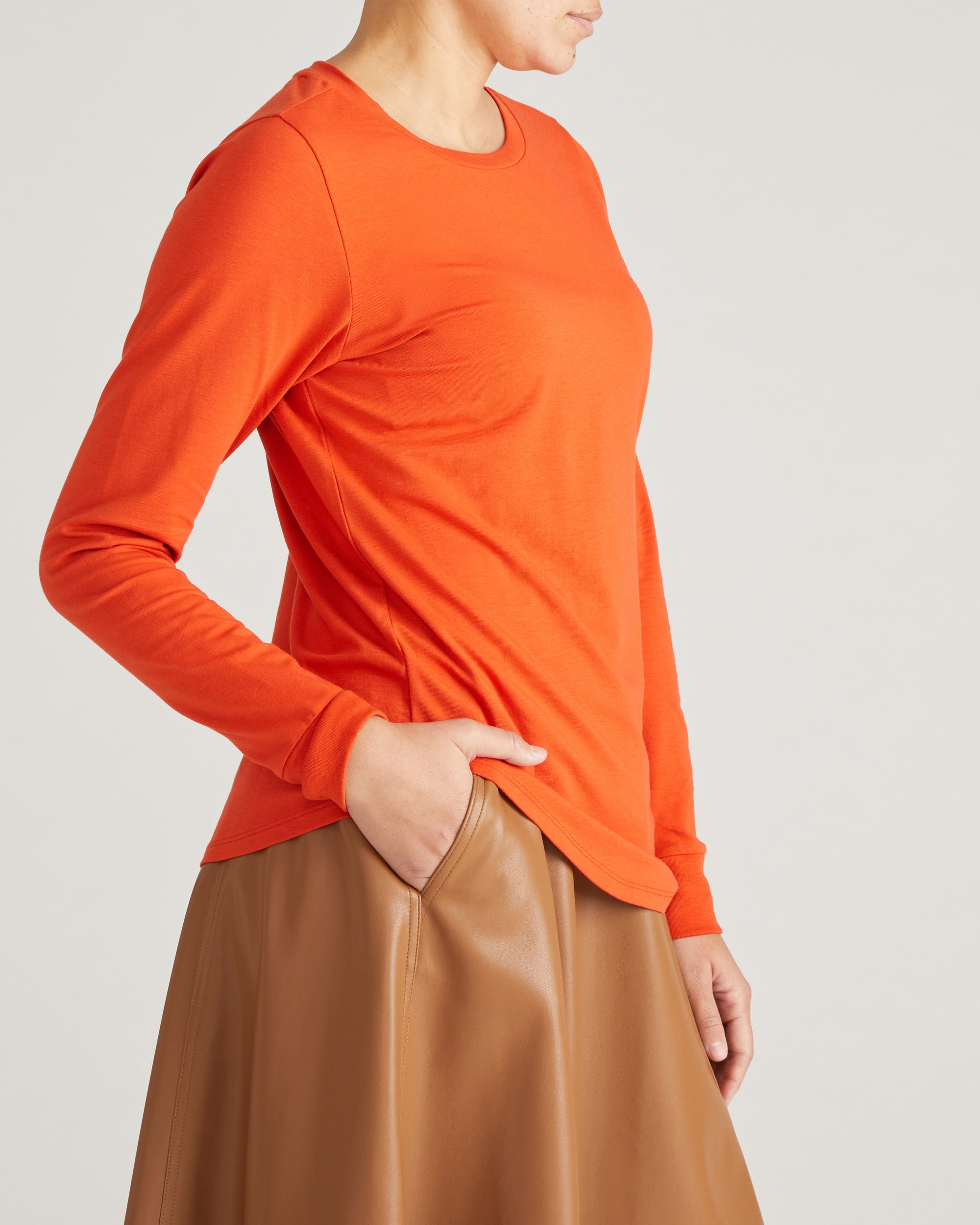 Long Sleeve Tee Rex - Orange Flame