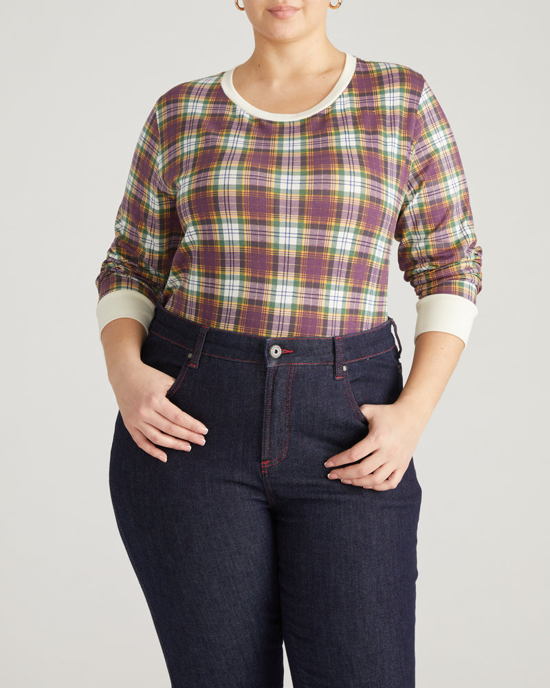 Long Sleeve Tee Rex - Purple Plaid