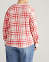 Long Sleeve V Rex - Red Plaid Print