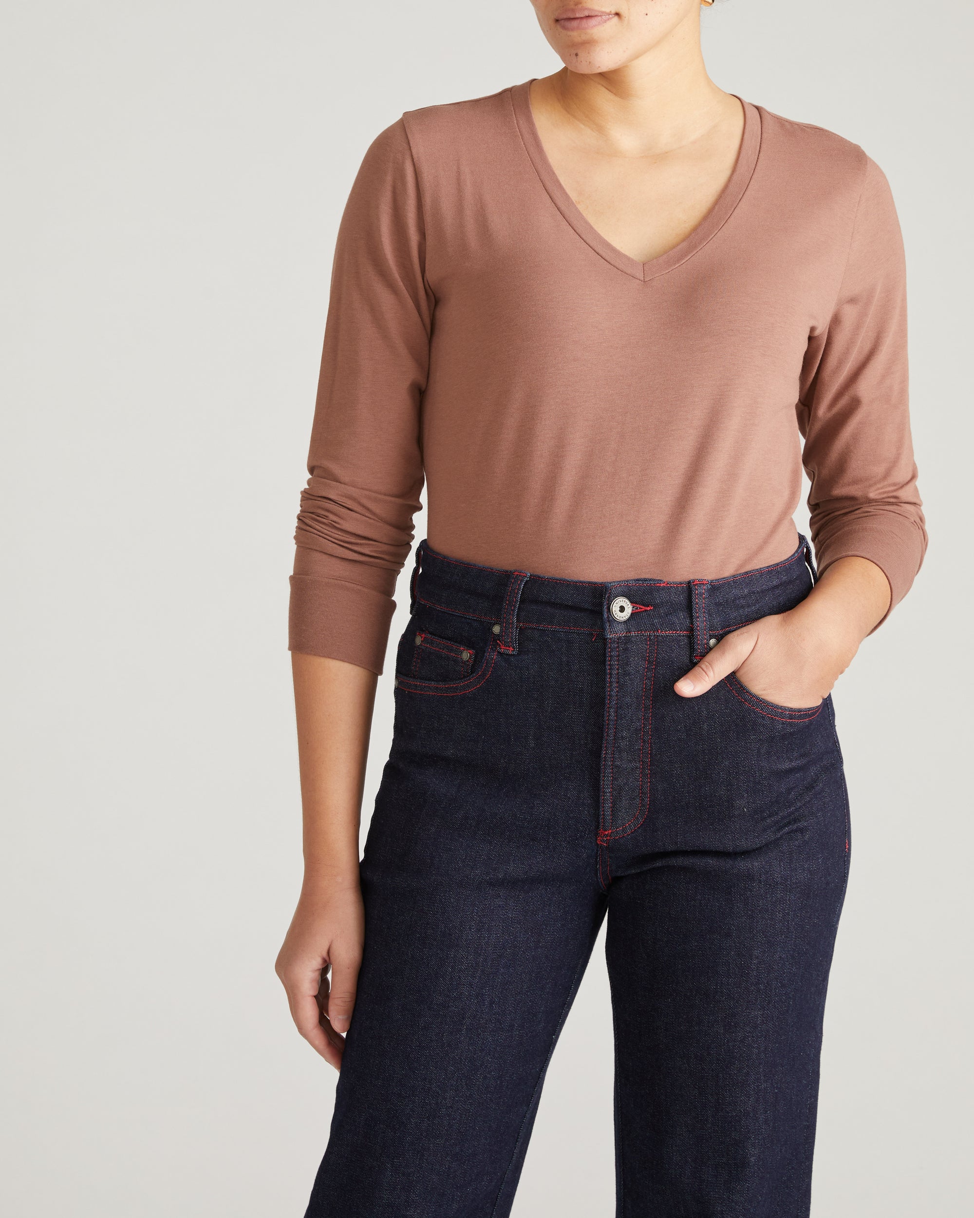 Long Sleeve V Rex - Allspice