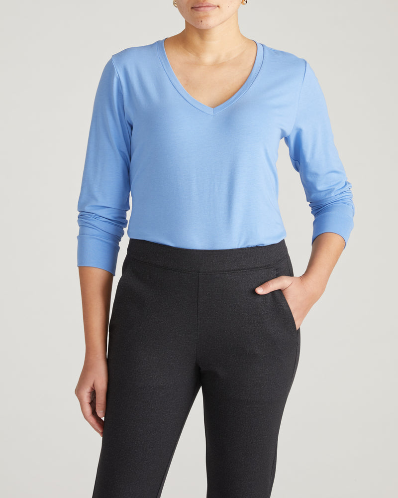 Long Sleeve V Rex - Seaside Blue