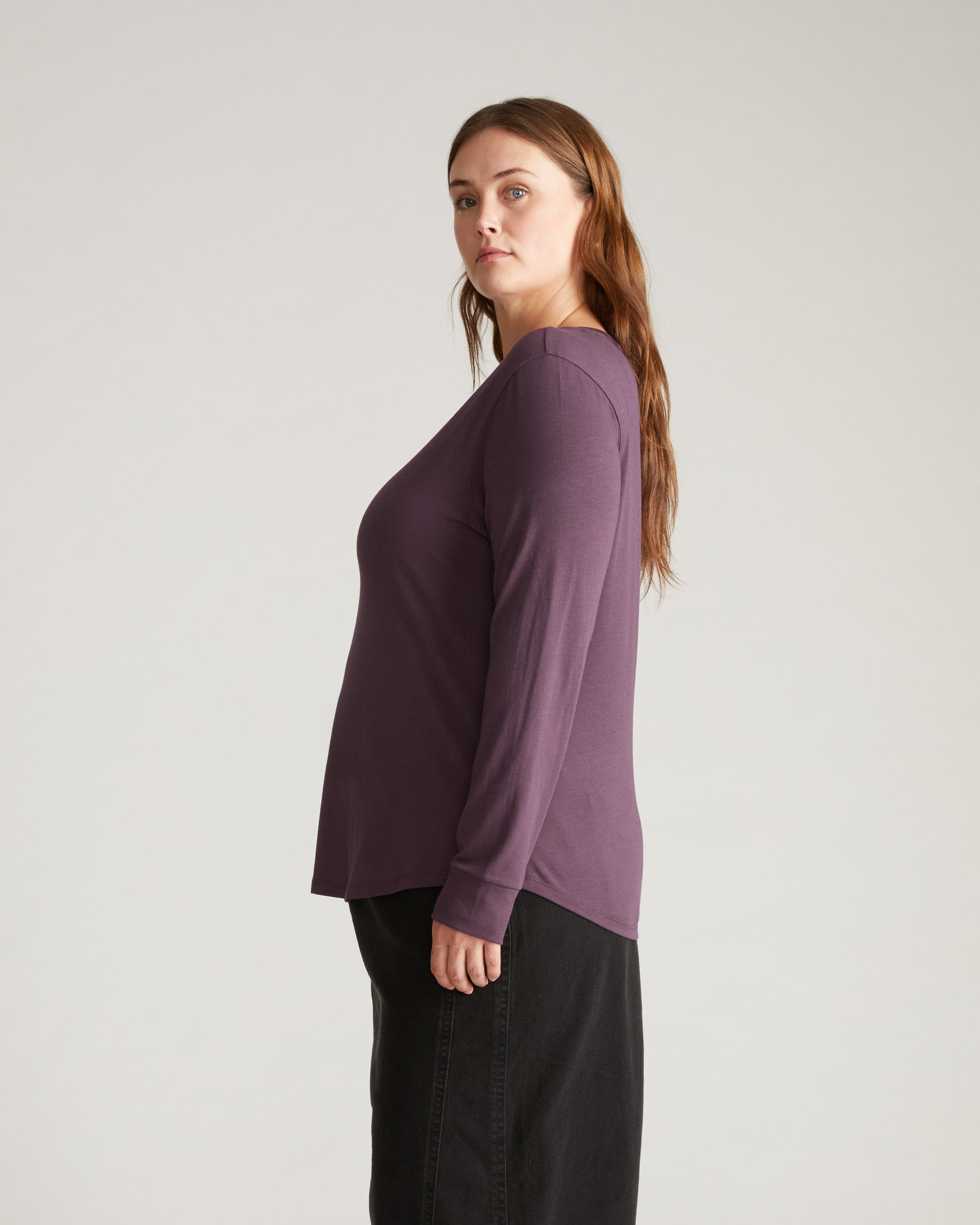 Long Sleeve V Rex - Faded Plum