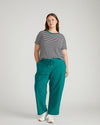 Tee Rex - Black/White Stripe with Aventurine Trim