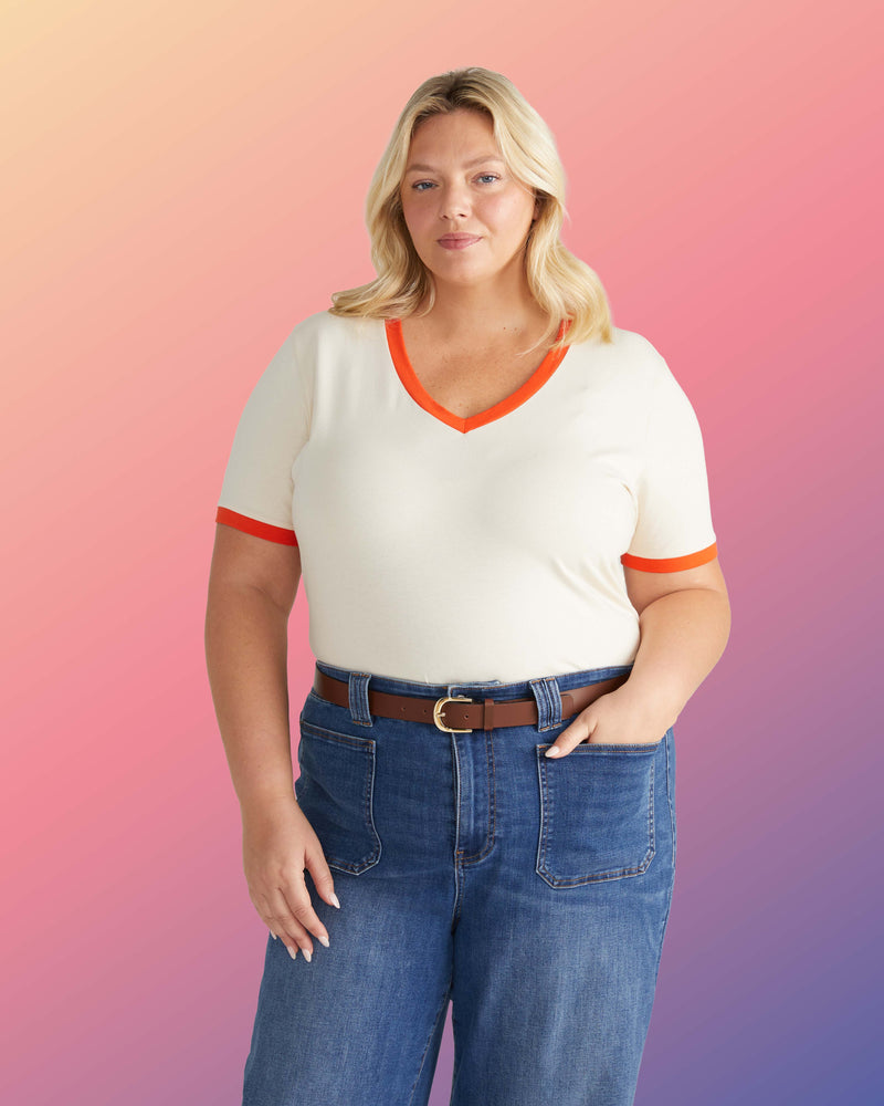 V Rex - Chamomile/Poppy Trim | Plus Size & Straight Size Women's Fashion | Universal Standard
