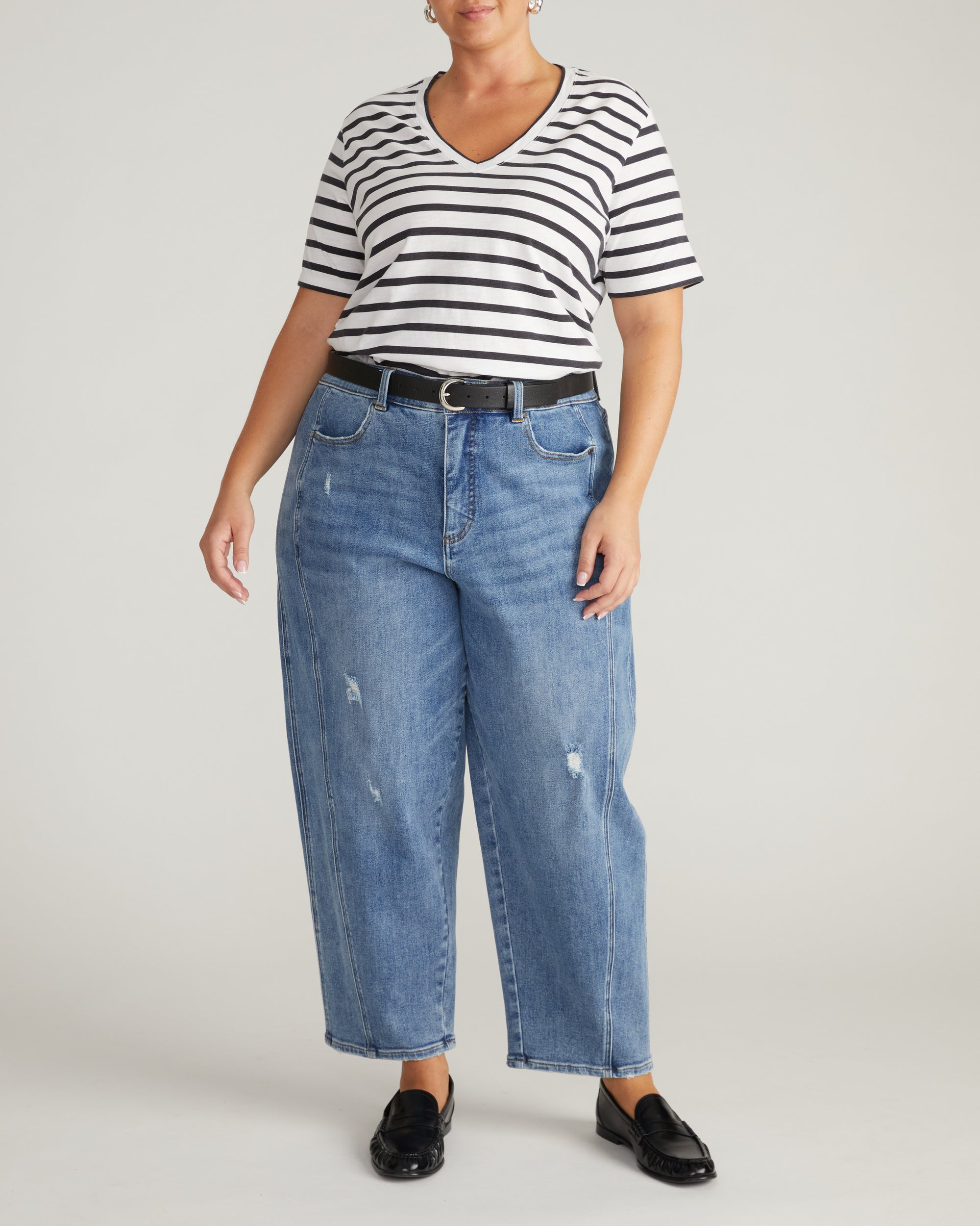 Light-As-Air V Rex - Zen Stripe | Plus Size & Straight Size Women's Fashion | Universal Standard