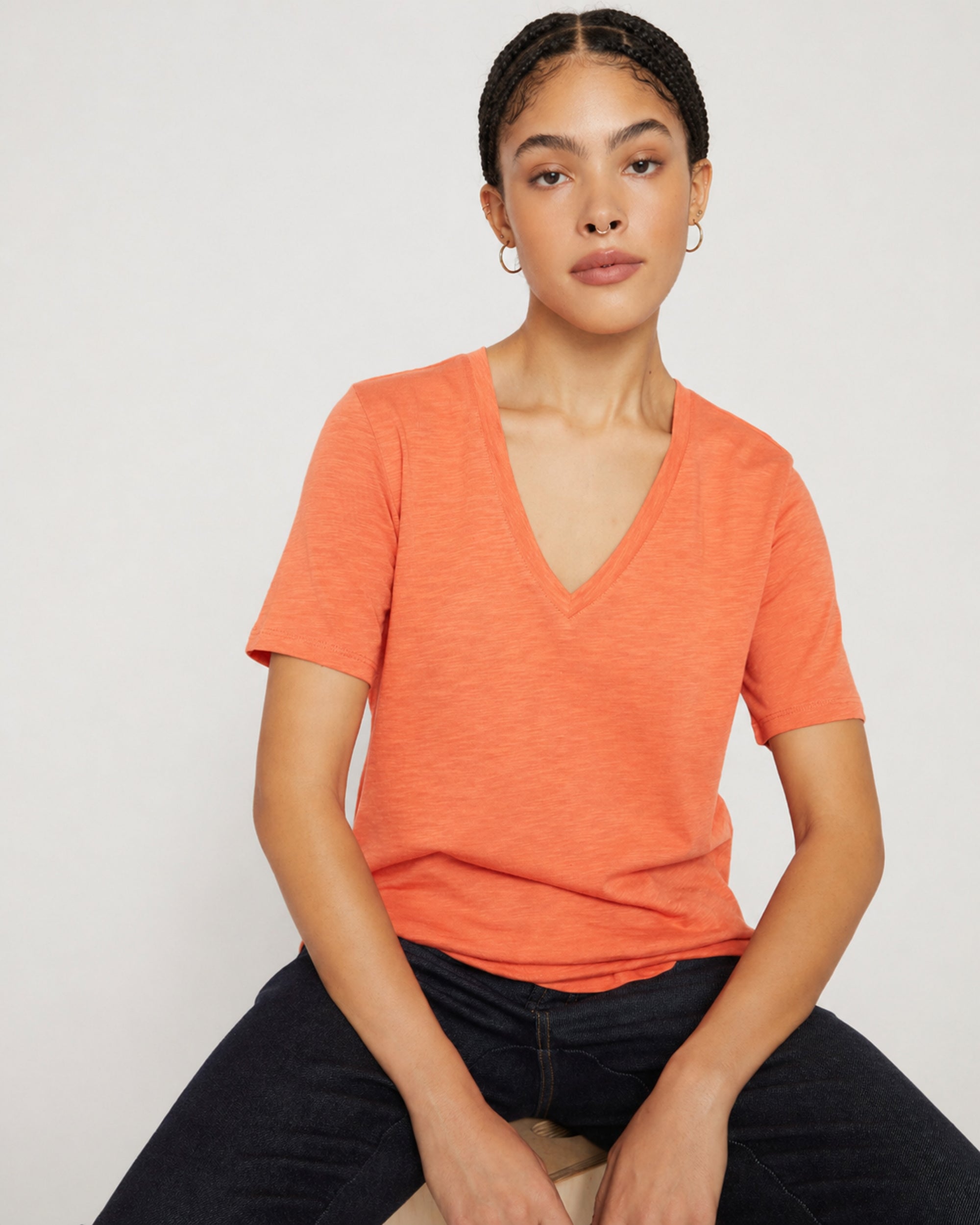 Light-As-Air V Rex - Italian Orange | Plus Size & Straight Size Women's Fashion | Universal Standard