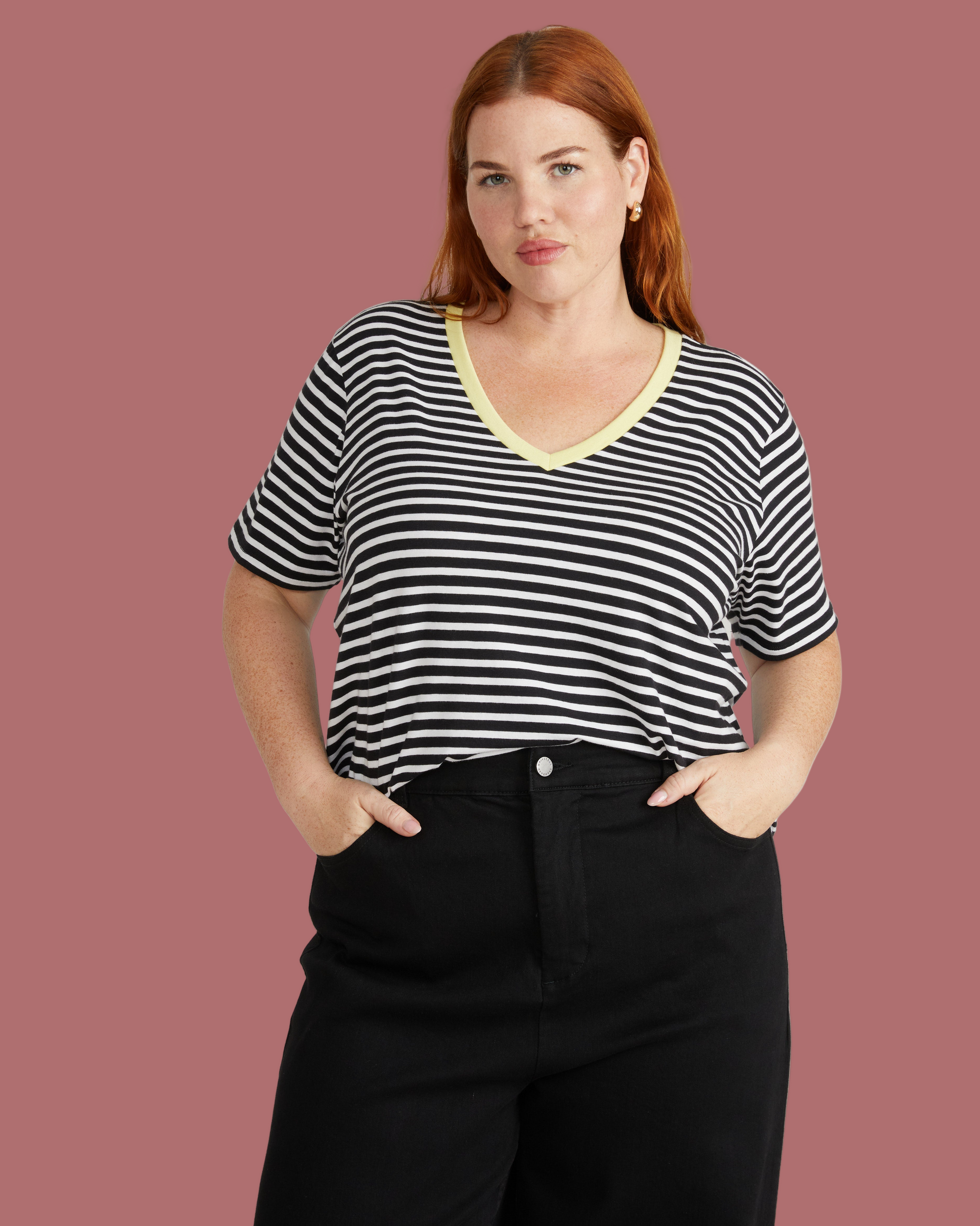 V Rex - Black/White Stripe with Reed Trim