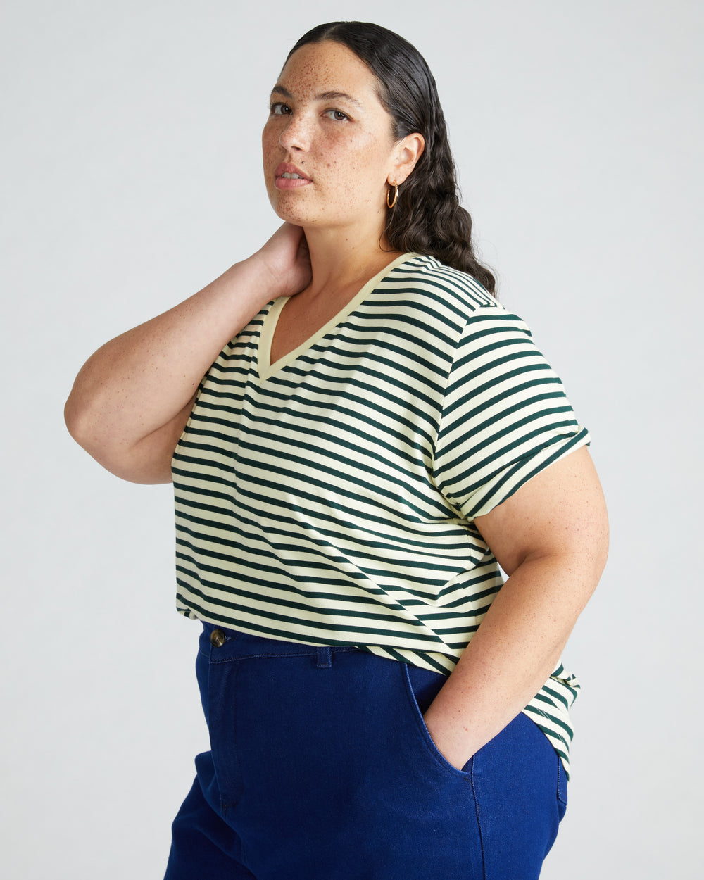 V Rex - Candle/Forest Green Stripe