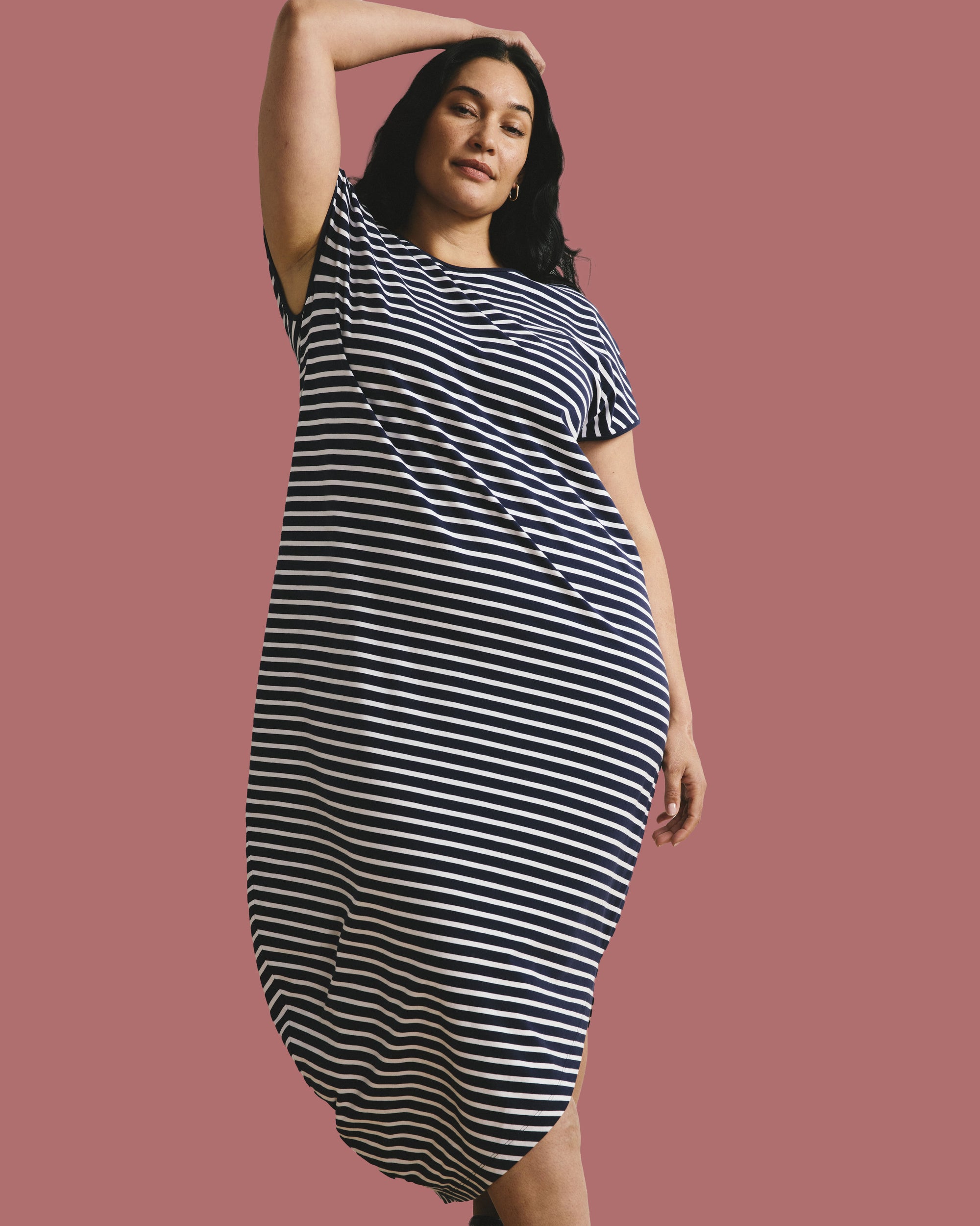 Iconic Geneva Dress - Navy/White Stripe