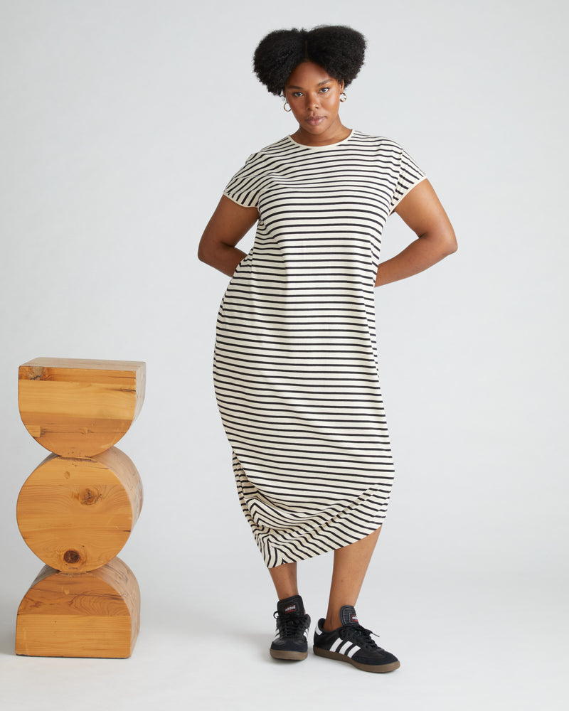Iconic Geneva Dress - Copacabana/Black Stripe