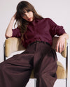 Elbe Popover Stretch Linen Blend Shirt - Acai | Plus Size & Straight Size Women's Fashion | Universal Standard