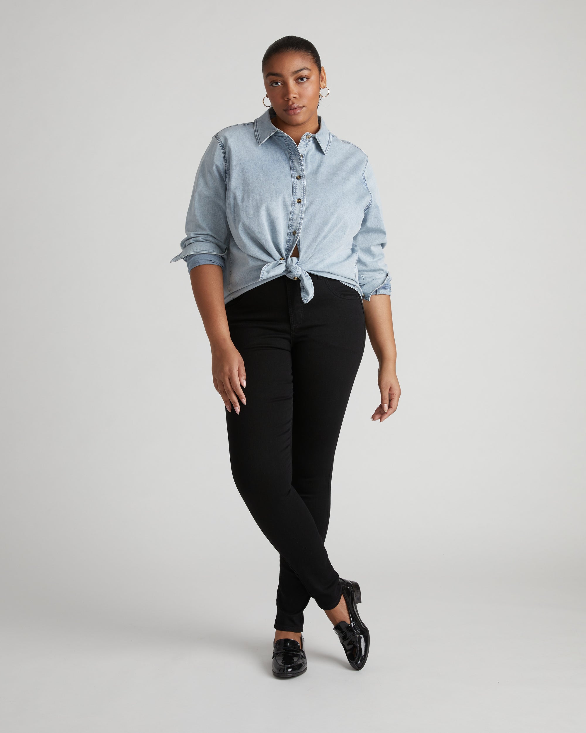 Seine High Rise Skinny Jeans 32 Inch - Jet Black