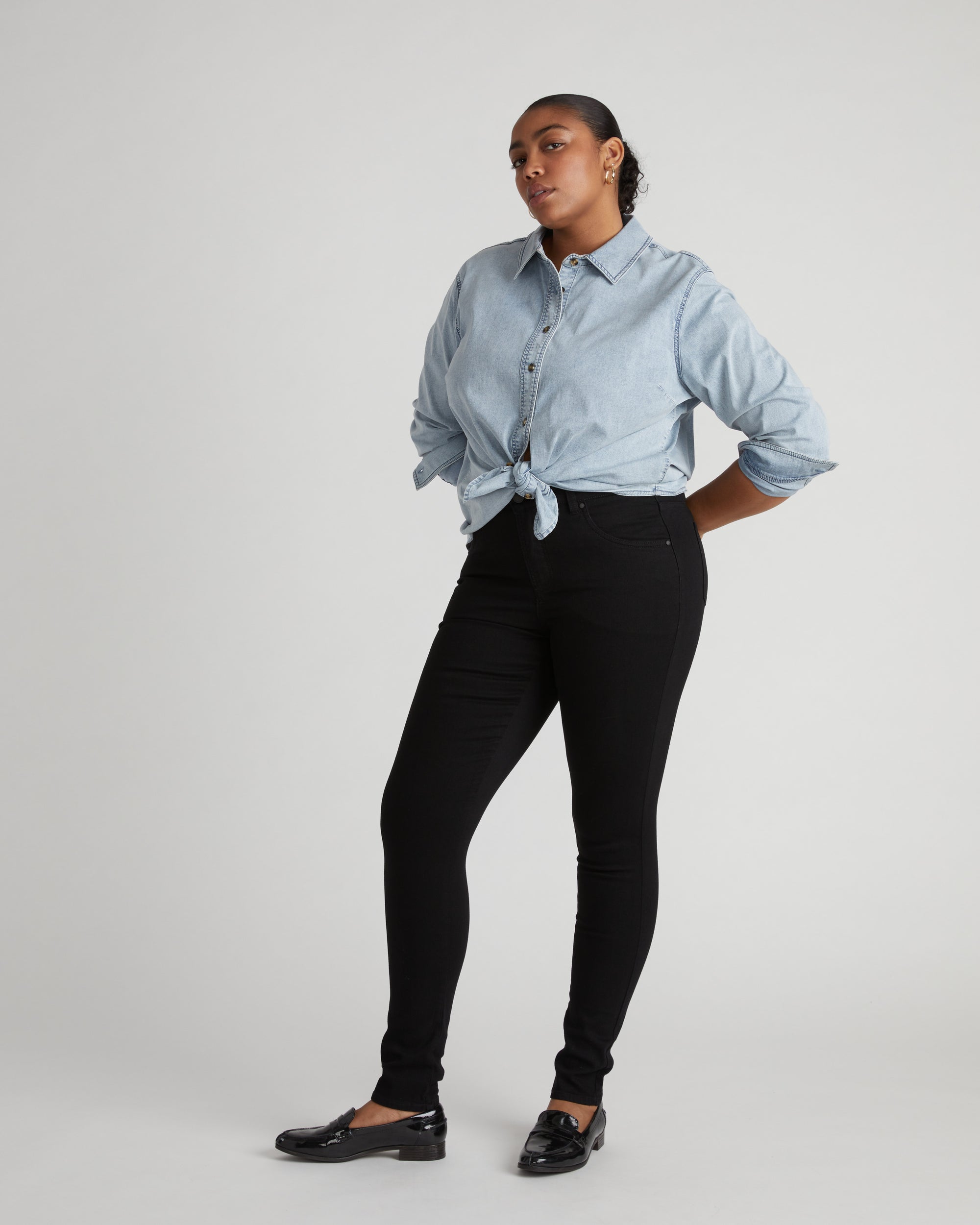 Seine High Rise Skinny Jeans 32 Inch - Jet Black