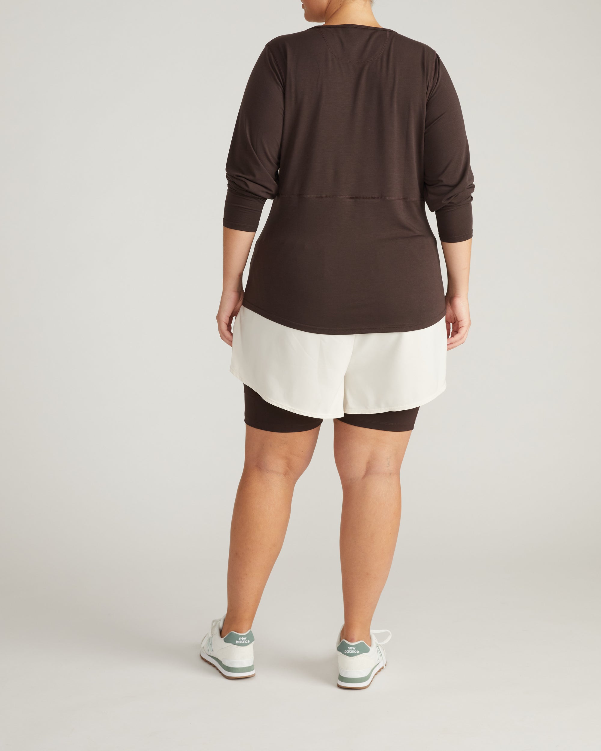 Mia Long Sleeve Movement Tee - Deep Brown | Plus Size & Straight Size Women's Fashion | Universal Standard