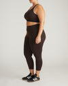 Next-to-Naked Racerback Sports Bra - Deep Brown/Dove Wing Trim | Plus Size & Straight Size Women's Fashion | Universal Standard