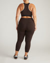 Next-to-Naked Racerback Sports Bra - Deep Brown/Dove Wing Trim | Plus Size & Straight Size Women's Fashion | Universal Standard
