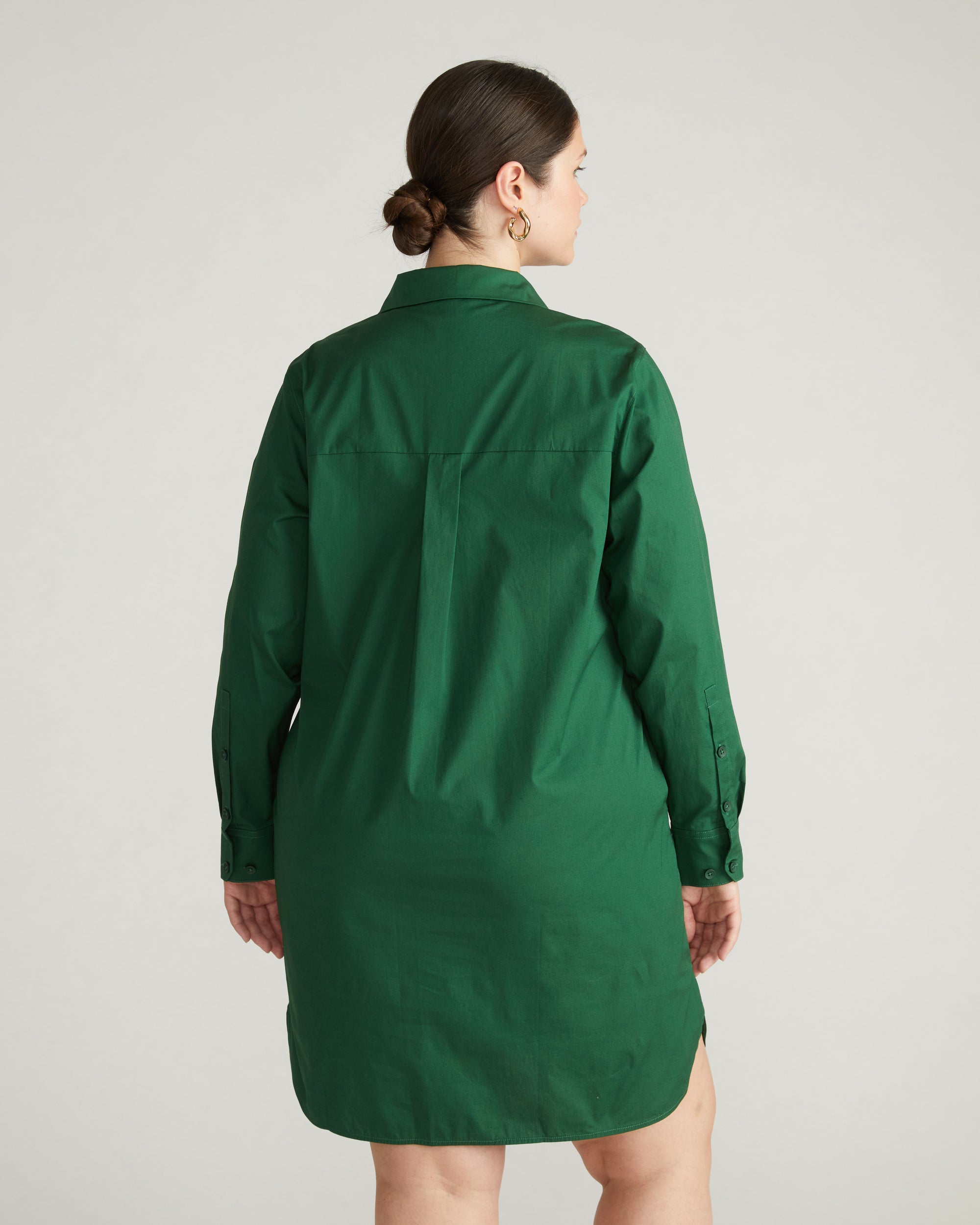 Stretch Poplin Rubicon Shirtdress - Kelly Green
